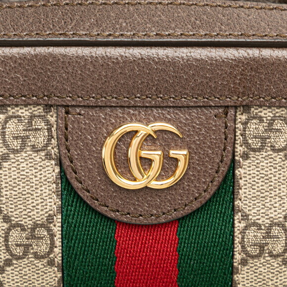 Gucci GG Supreme Ophidia Shoulder Bag Brown Leather - Picture 5 of 8